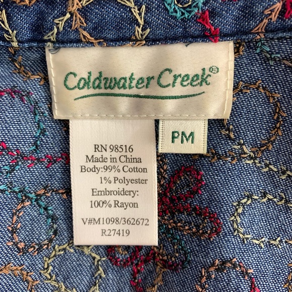🎉HP Coldwater CreekEmbroider Floral Jean Cardigan - Picture 6 of 7